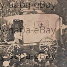1900s RPPC Ambulance Emergency Horse Carriage Railroad Train Depot Station PC picture
