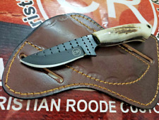 HANDFORGED CUSTOM HUNTING COWBOY KNIFE WITH STAG HANDLE&SHEATH picture