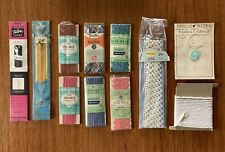 Vintage Sewing lot rick rack zippers Button picture