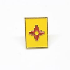 New Mexico NM Flag State Pin Yellow & Red Gold Tone Lapel Vintage picture