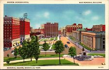 Postcard Nashville TN - Memorial Square Andrew Jackson Hotel (1925-1971) - 1934 picture
