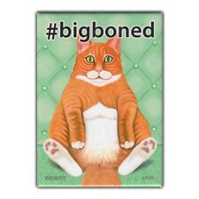 Retro Pets Refrigerator Magnet - #bigboned, Orange Tabby Cat - Advertising Art picture
