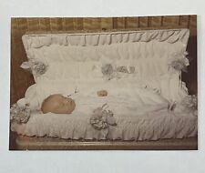1976 Baby Funeral Post Mortem Open Casket Death Found Color Photo Snapshot picture