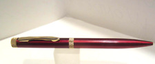 Terzetti Diamond Top Metal BRASS  ballpoint pen- RED/ GOLD TRIM- GIFT POUCH picture