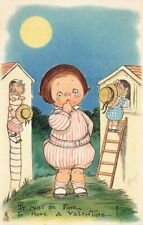c1910 Raphael Tuck Girl Window Ladder Must Be Fine Valentines Day P280 picture