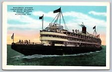 Whaleback Steamer Christopher Columbus Milwaukee Wisconsin Postcard UNPOSTED picture