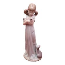 Lladro Don't Forget Me retired vtg Figurine 5743 Young Girl w Kittens w ORIG BOX picture
