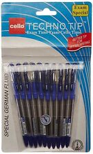 10 Cello Technotip PEN Top Ball Point 0.6 mm Smooth Writing Blue USA SELLER picture
