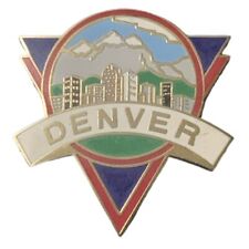 Vintage Denver Colorado City Skyline Scenic Travel Souvenir Pin picture
