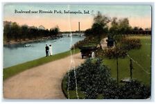 1916 Boulevard Near Riverside Park View Indianapolis Indiana IN Posted Postcard picture