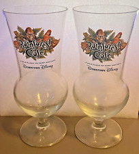 Set 2 Rainforest Cafe Downtown Disneyland Collectible Glassware Hurricane Glass picture