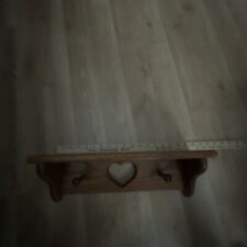 Real Wood shelf heart 2 pegs, 18” x 6” X 5” Deep picture
