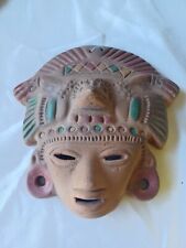 Aztec Eagle Warrior Clay Mask Wall Decor Pre Owned Aztec Decor picture