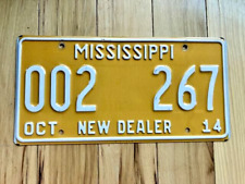 2014 Mississippi New Dealer License Plate picture