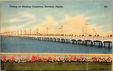 Fishing On Ringling Causeway, Sarasota, FL Postcard picture