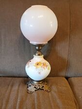 Atq Victorian Phoenix #880 GWTW Hand Painted Lamp w/tinted globe BEAUTIFUL picture