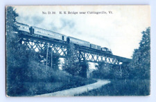 1908. RAILROAD BRIDGE NEAR CUTTINGSVILLE, VT. POSTCARD SZ22 picture