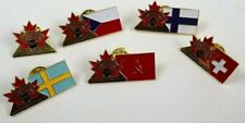 Lot of 6 Vintage World Jr Hockey Championship Teams Foreign Lapel Hat Pins picture