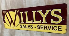 Willys Sales Service Rusted Looking Aluminum Metal Sign 6x18 picture