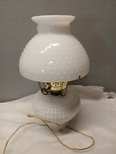 Vintage Hurricane Hobnail White Lamp Milk Glass 14