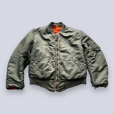 VTG Vietnam MA-1 Aviation Green Military Bomber Reversible Jacket Small 1960s picture