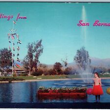 c1950s San Bernardino, CA Greetings Cute Children Entrance Sign Orange Show A219 picture