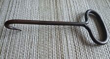 Vintage Wrought Iron Blacksmith Made Hey Bale Meat Hook Antique Cast Iron picture