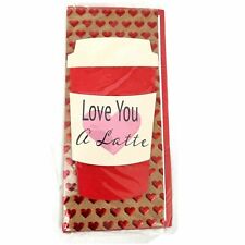 I love you a latte Glitter Foil Valentines day Card Red Latte Cup with Lid 2pk 3 picture