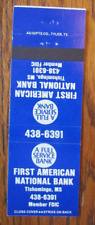 TISHOMINGO, MISSISSIPPI MATCHBOOK COVER: FIRST AMERICAN BANK EMPTY MATCHCOVER -D picture