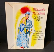 VTG Rust Craft Father’s Day Card UNUSED Husband Knight in Armor Maiden’s Prayer picture