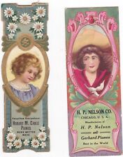 Antique Victorian Era Advertising Bookmark for Piano Companies in Chicago picture