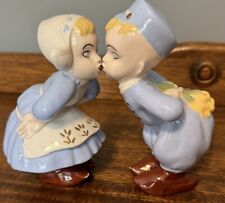 Cute Vintage 1957  Dutch Boy & Girl Kissing Figurines 6” Tall picture