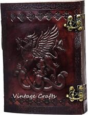 Handmade Vintage Antique Looking Genuine Dragon Leather Bound Journal Notebook picture