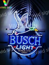Busch Light Flying Duck Glass Neon Sgin Bar Pub Wall Decor Quack On Open 19