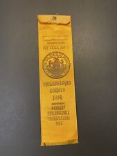 Vintage 1924 Philadelphia County Fair Pet Stock Dept 4th Prize Place Ribbon picture