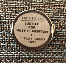 Justice For Huey P. Newton The Black Panther Party Cause Pin Button 1