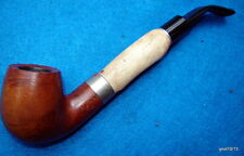 big bent Italy Briar Pipe Stag-Deer antler SHANK-EXTENSION Hand-Crafted in USA picture