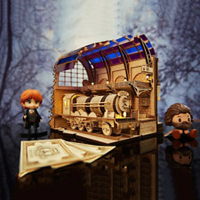 Alley Book Nook Platform 9(3/4) London Train | Wooden Railway Station Bookend picture