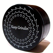 Keep Grindin' Best Herb Grinder, 3.0 inch, 4-Piece, Large Storage &Scraper Black picture