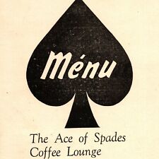 Vintage 1949 The Ace Of Spades Coffee Lounge Toorak Road South Yarra Australia picture