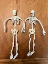 Lot of 2 Vintage Bendy Bendable Skeletons Halloween Decorations 12in picture