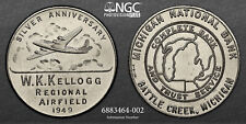 1949 Michigan Medal - W.K Kellogg Airfield, Battle Creek MI - MS66 NGC, Token picture