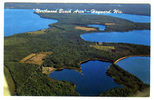 Hayward Wisconsin Northwoods Beach Area Aerial View Postcard picture