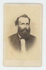 Antique CDV Circa 1870s Handsome Rugged Man Full Beard Rotterdam, Netherlands picture