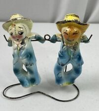 Vintage Holt Howard Anthropomorphic Scarecrow Rack Salt Pepper Shakers Read Flaw picture