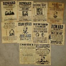 Wyatt Earp Tombstone Wanted Posters Jesse James Daltons Billy the Kid Old West picture