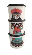 Tupperware 4623B Containers Wonders Line Dia De Los Muertos 2 Cup Stacking picture