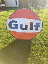 Vintage GULF Motor Oil Gas Station 1-sided Metal Advertising SIGN  picture