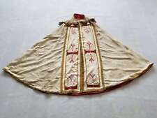 Antique 19thC French Hand Embroidery Church Priest Vestment Cape 198x133cm picture