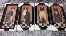 Complete Set of 4 Cindy Sampson COUNTRY CAT Framed Prints 1999 New picture
